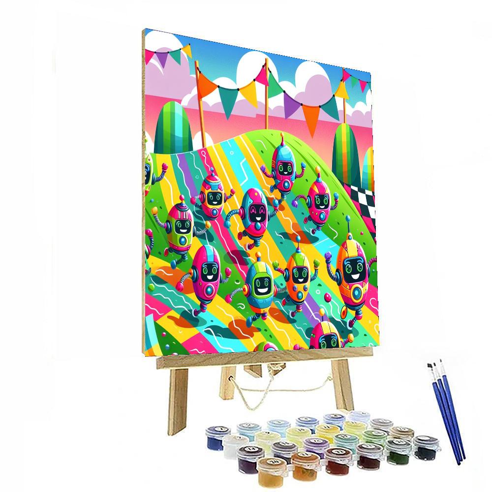 Racing Robot Rally Painting Number Kit