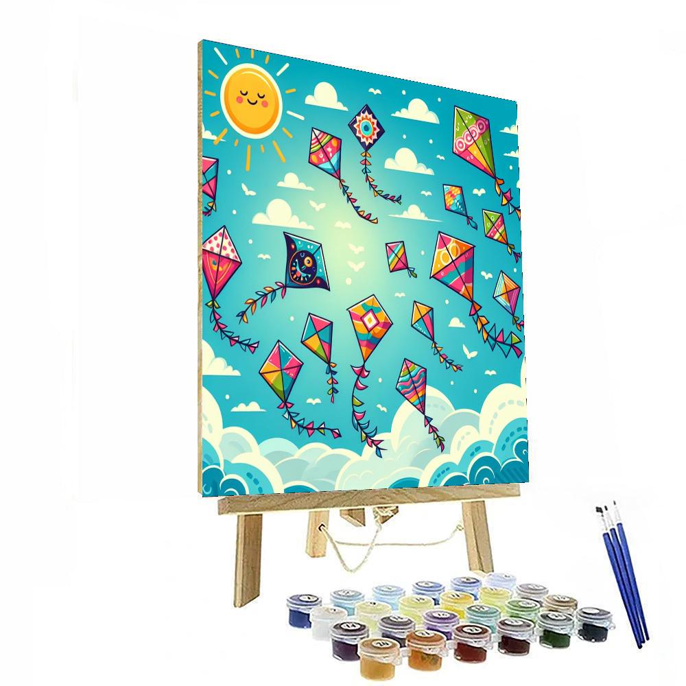 The Colorful Kite Festival DIY Paint By Numbers