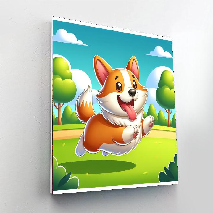 Playful Corgi Numbered Painting Kits
