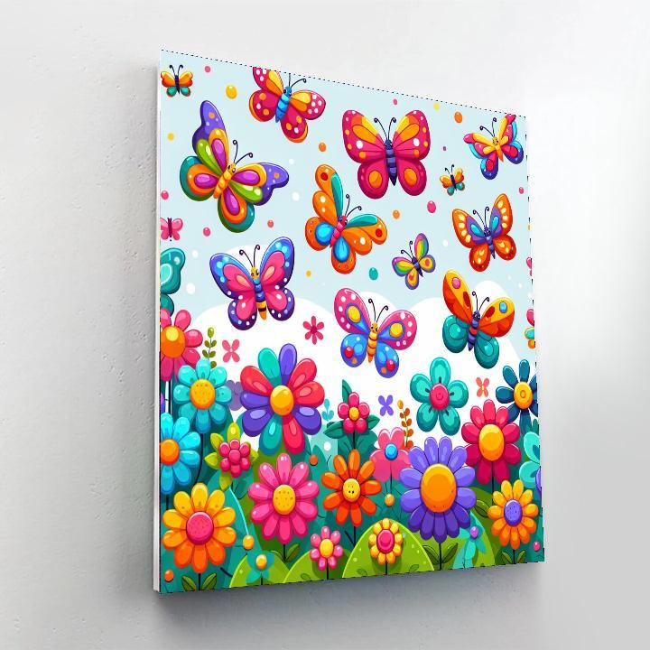 Garden Of Springtime Butterflies Numbered Painting Kits