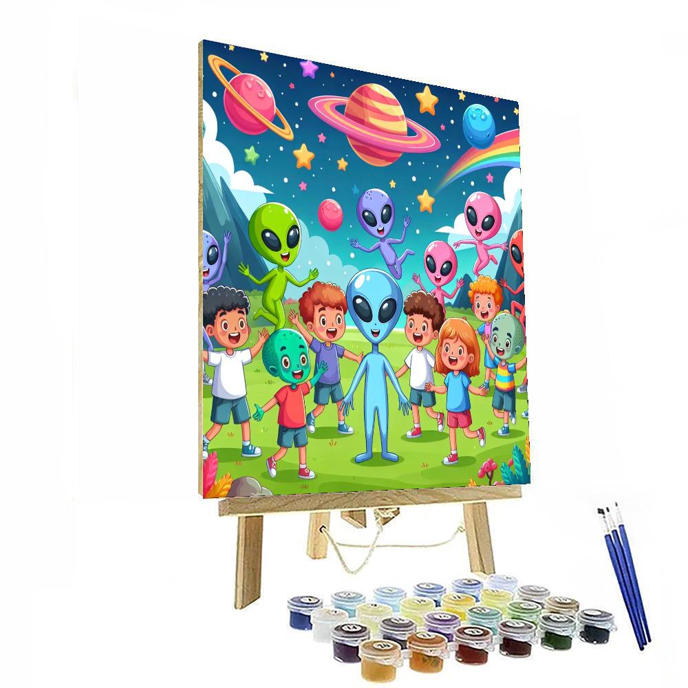 The Friendly Alien Encounter DIY Paint By Numbers