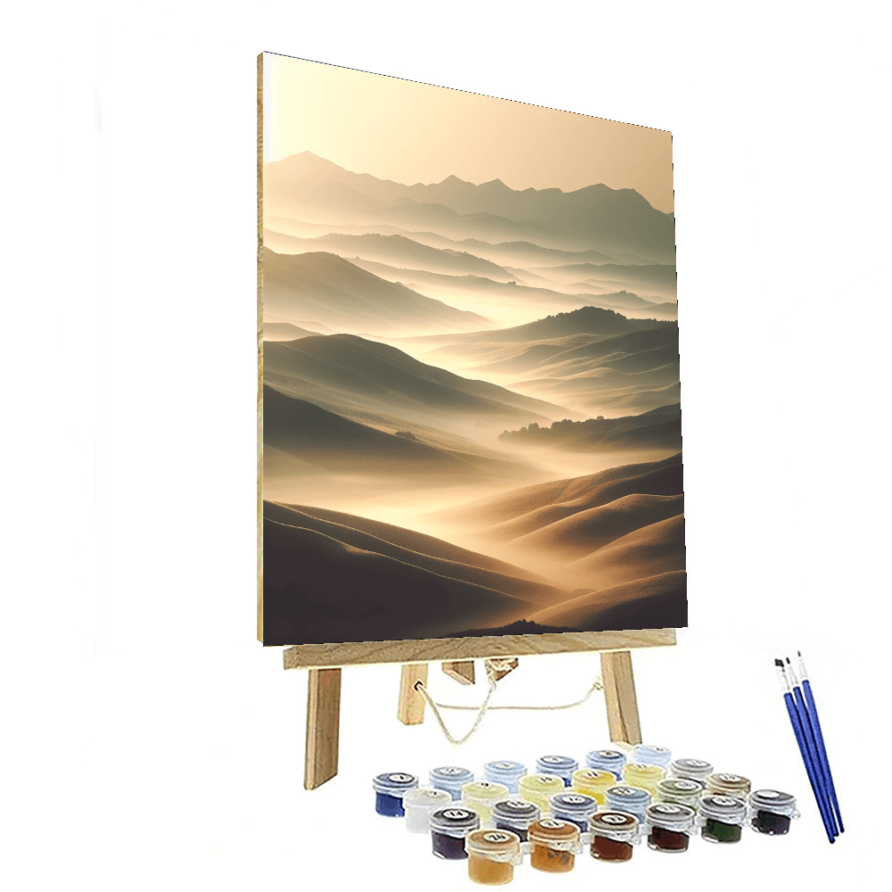 Serene Morning Mist Painting Number Kit