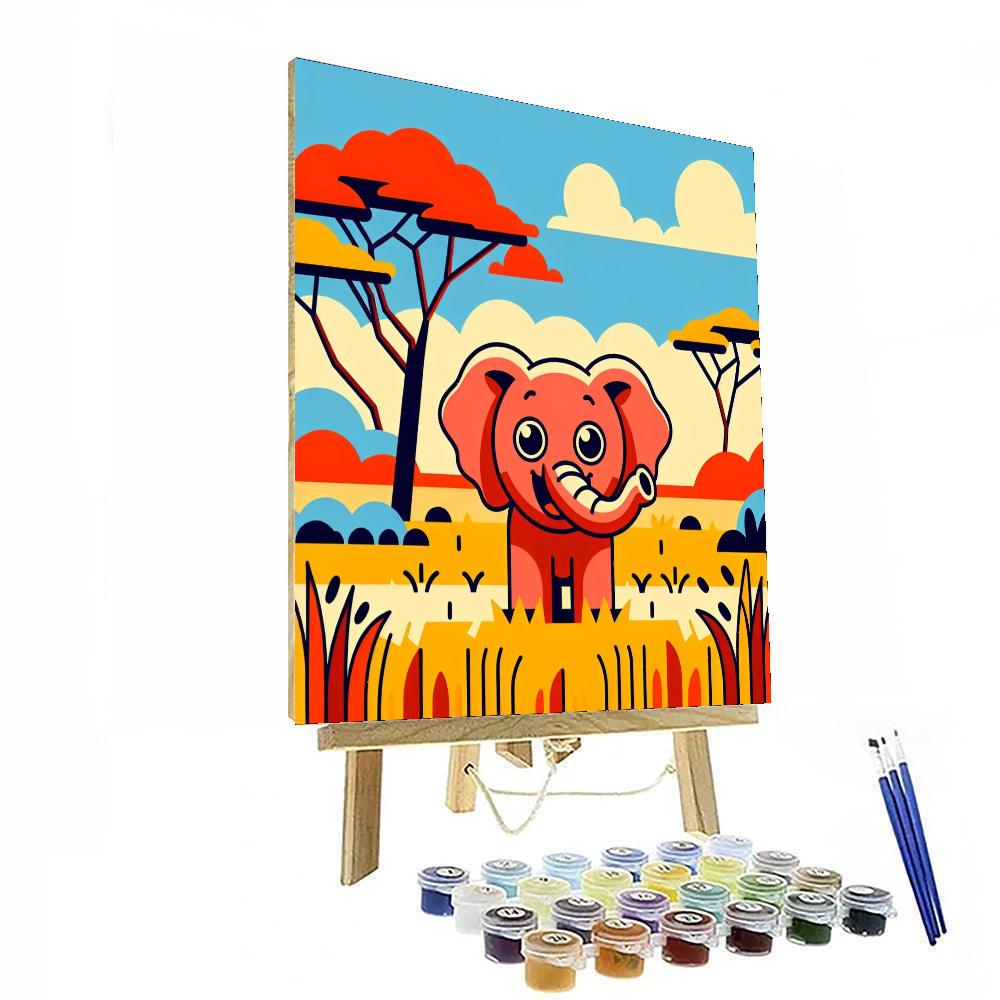 Cheery Elephant's Savannah Joy Paint By Color
