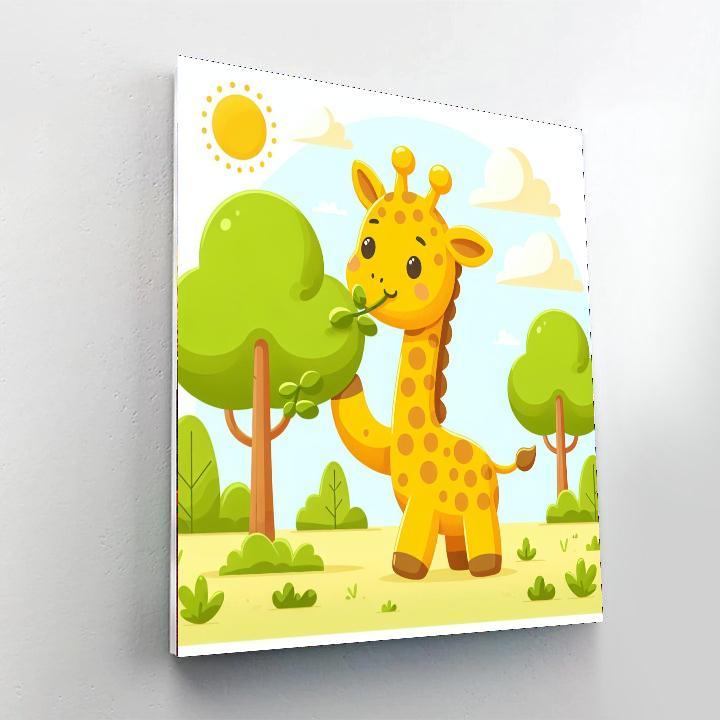 Cheerful Giraffe Painting By Numbers Kit
