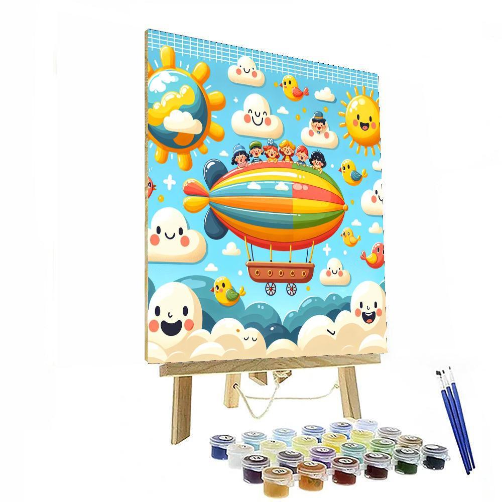 Adventurous Airship Voyage Paint By Numbers