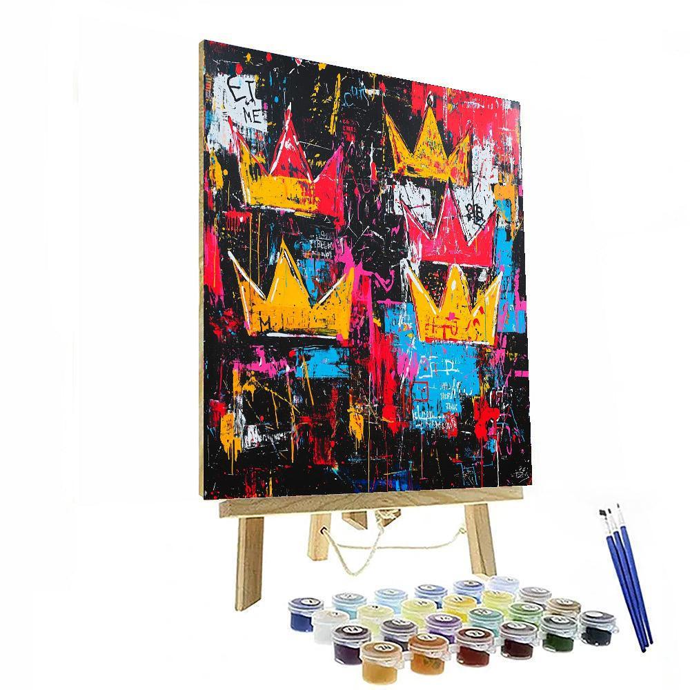 Jean-Michel Basquiat Inspired Crown Of Thoughts  Paint By Color