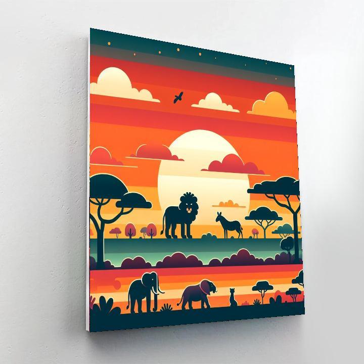 Sunset Safari Surprise Painting By Numbers Kit