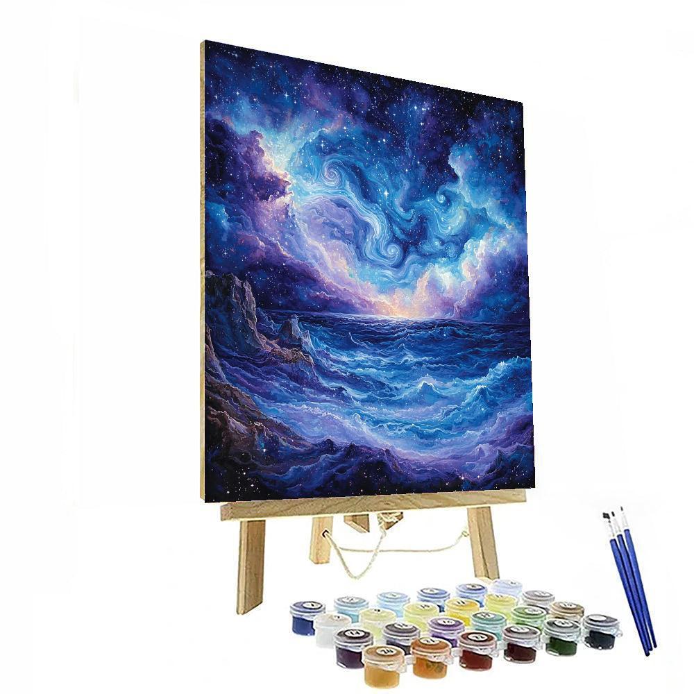 Michelangelo Inspired Cosmic Wind Symphony  Paint By Numbers