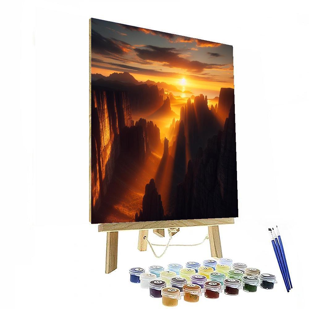 Radiant Sunrise Over Cliffs Paint By Numbers Kits