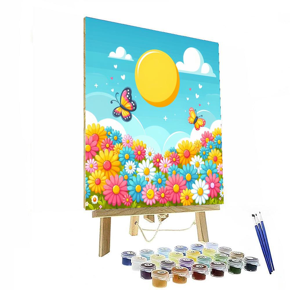 Chirpy Spring Meadow Painting Number Kit