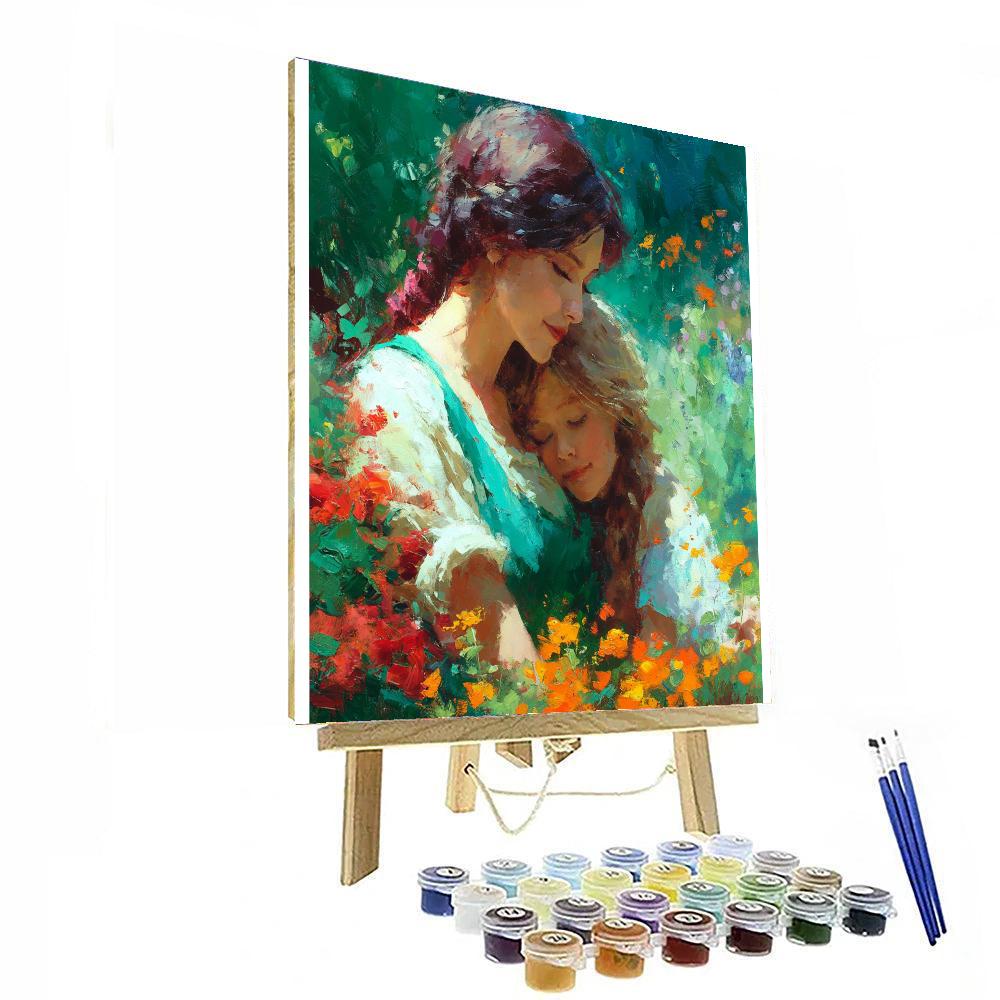 Morning Cuddles In The Garden DIY Paint By Numbers