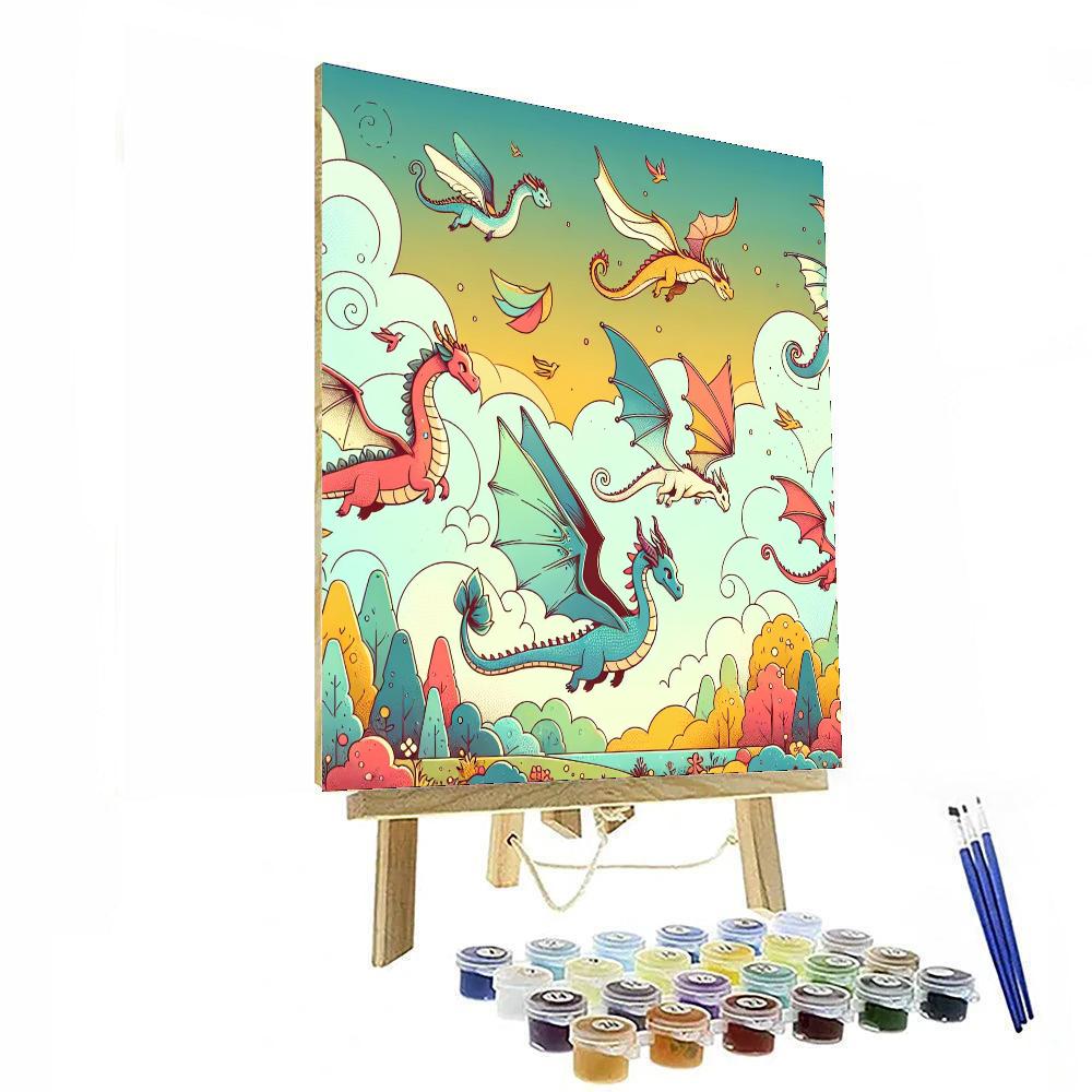 Fantasy Dragon Flights Painting By Numbers Kit