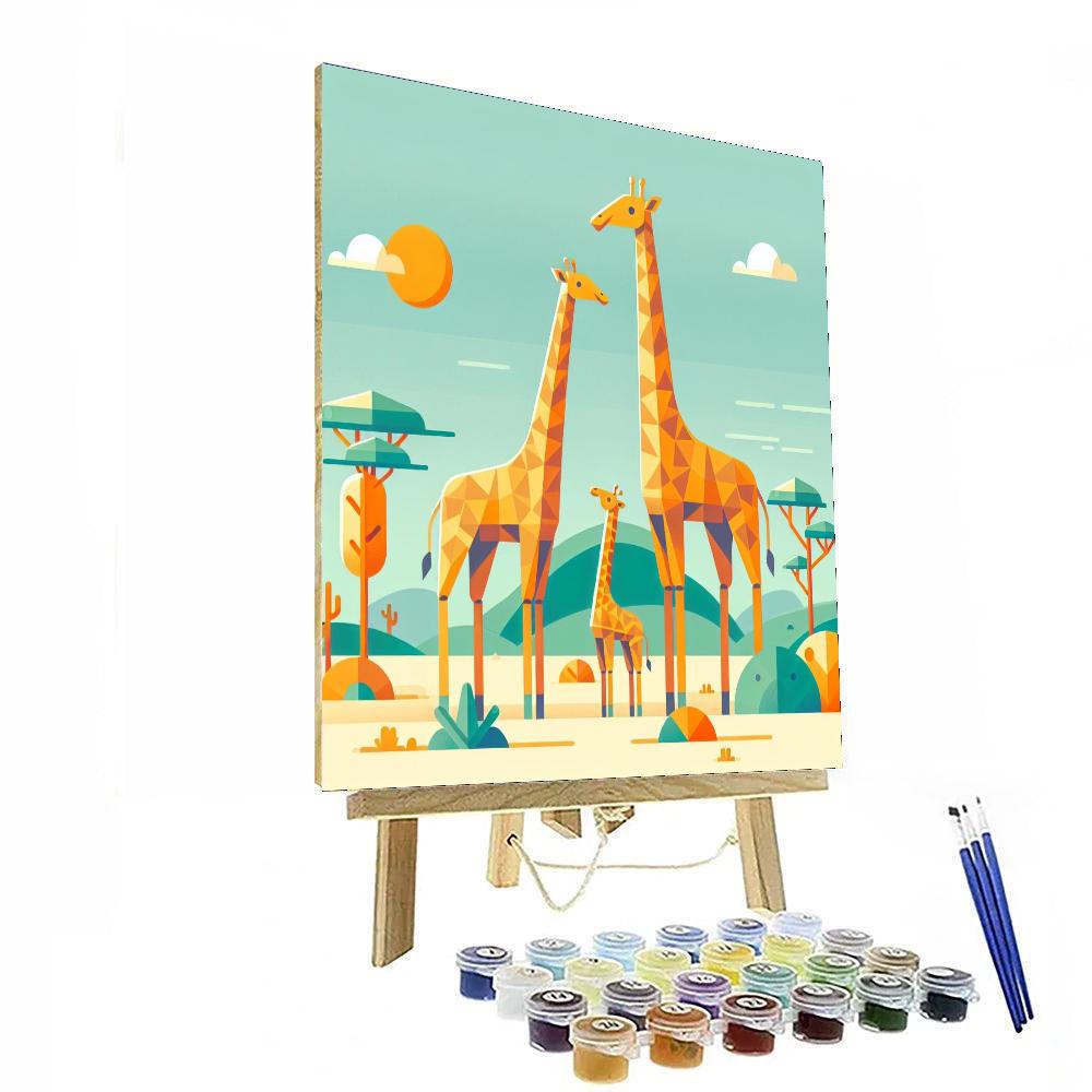 Giraffes' Tall Tale Painting Number Kit
