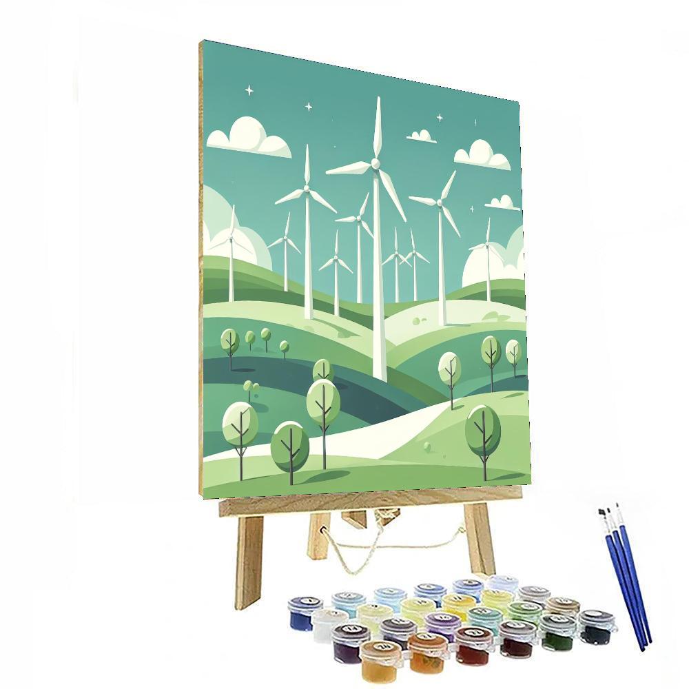 Whirling Windmill Wonders Paint By Numbers Art