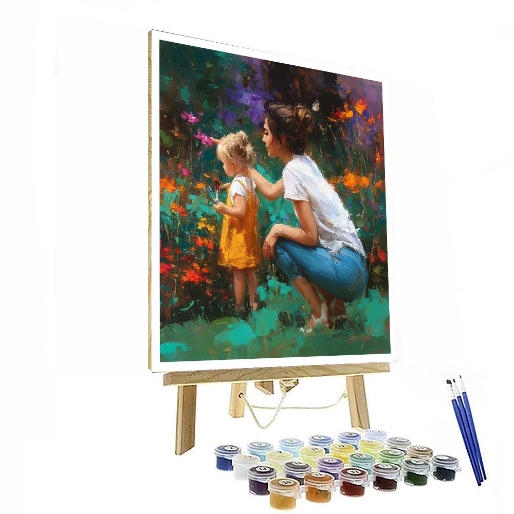 Mom And Me In The Garden Of Dreams Painting Number Kit