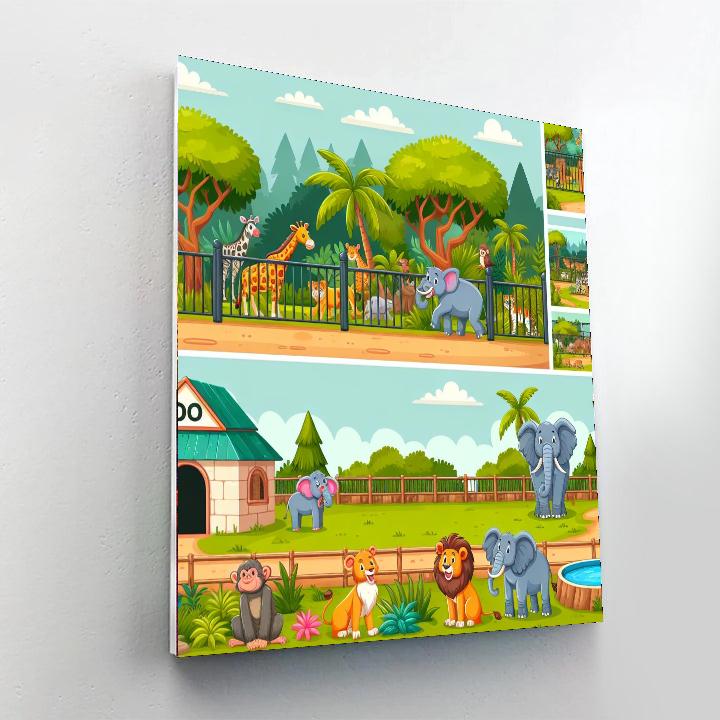 Zany Zoo Extravaganza Paint By Numbers Art