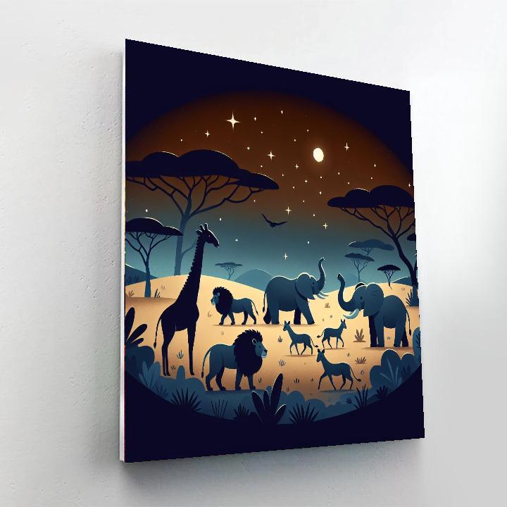 Starlit Safari Expedition Paint By Numbers Art