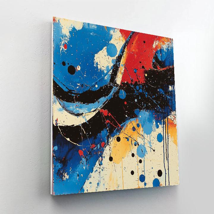 Jackson Pollock Inspired Midnight Reverberation  Paint By Color