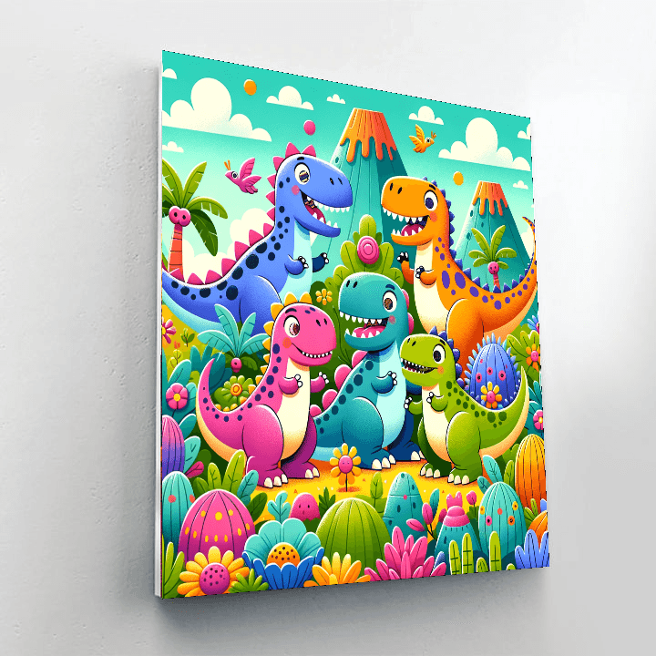 Adventurous Dinosaur Safari Number Painting