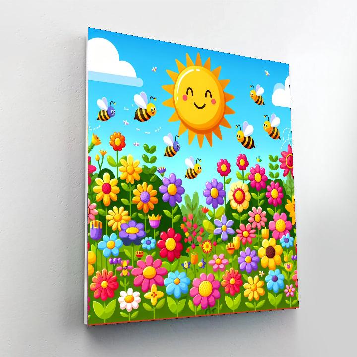 Bright Garden Scene DIY Paint By Numbers