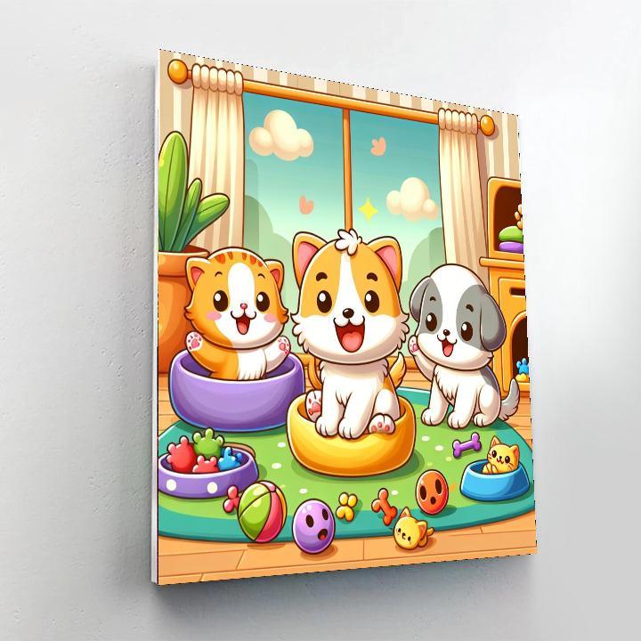 Kittens And Puppies Numbered Painting Kits