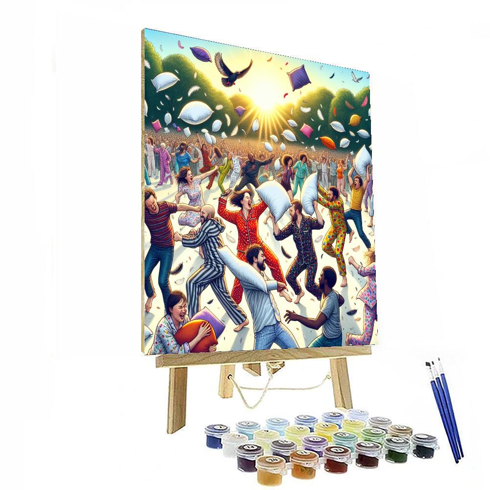 Pillow Fight Day - Various Locations Paint By Numbers Kits