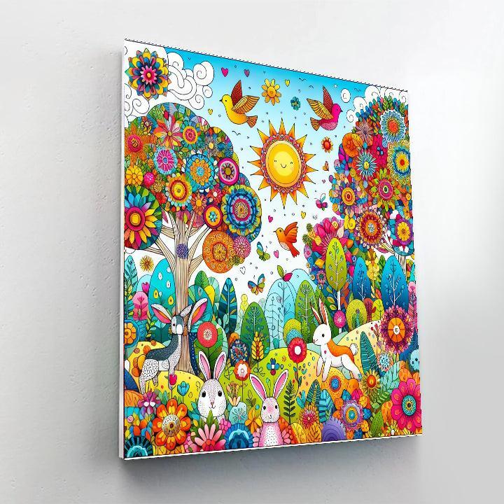 Colorful Whimsical Forest Paint By Numbers Art