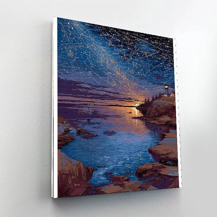 Bedtime Star Gazing Number Painting