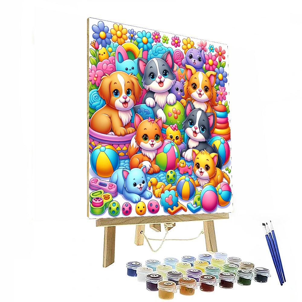 Adventure With Cute Pets Number Painting