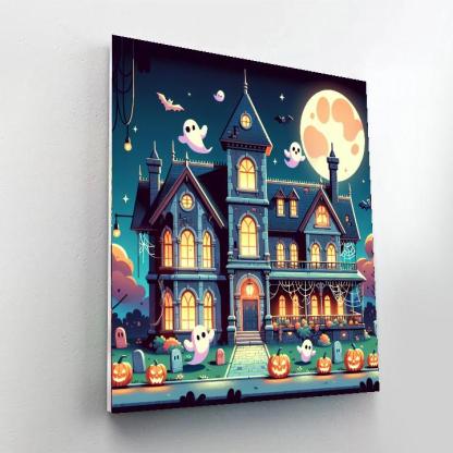 Spooky Ghostly Manor Number Painting