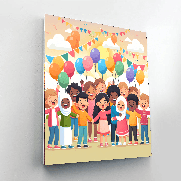 Festive Balloon Celebration Painting Number Kit