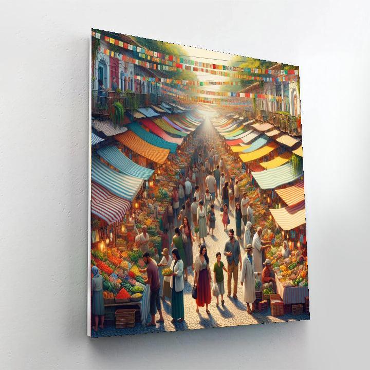 Quirky Street Market Painting Number Kit