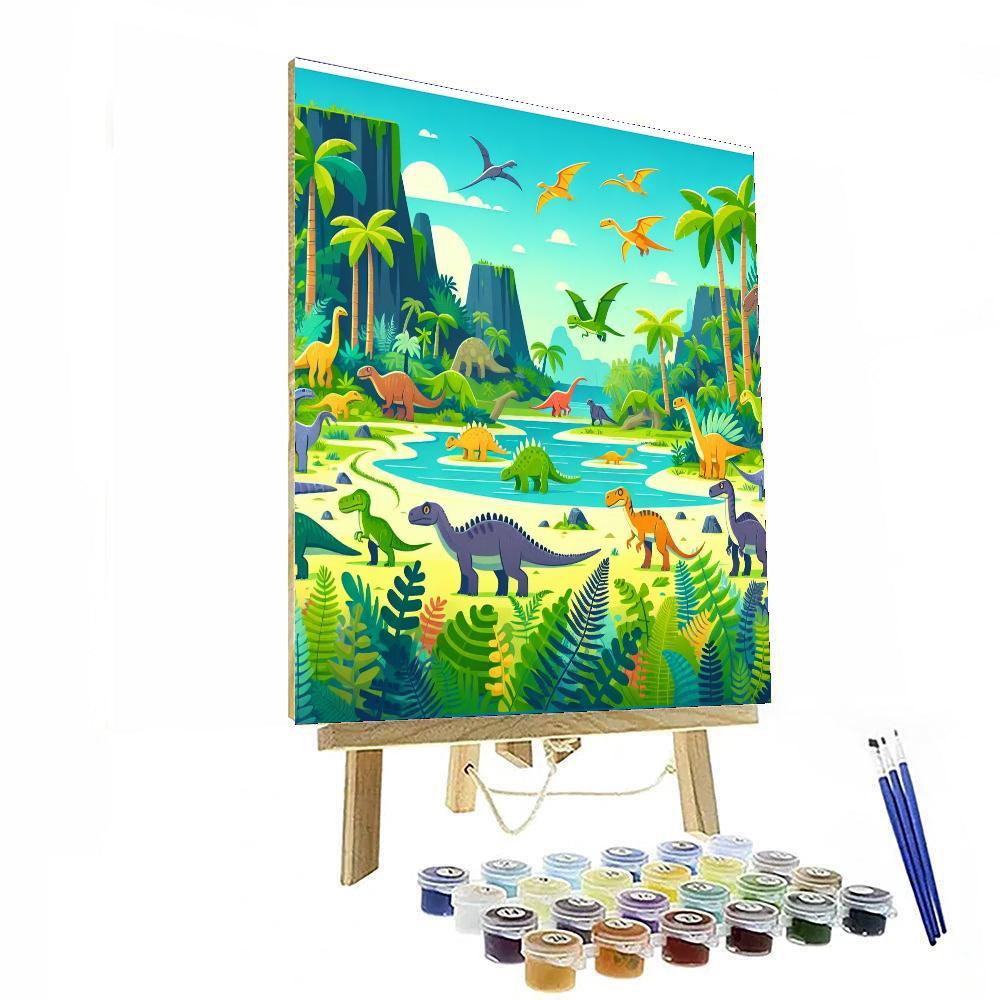 Dinosaur Island Mystery Numbered Painting Kits