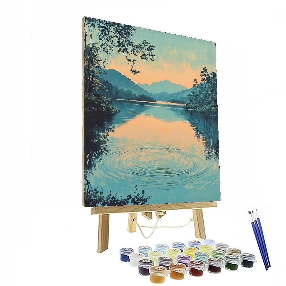 Utagawa Hiroshige Inspired Gentle Ripples Of Serenity  Number Painting