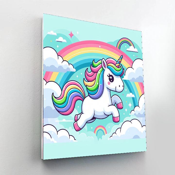 Dreamy Rainbow Unicorn Paint By Numbers Art