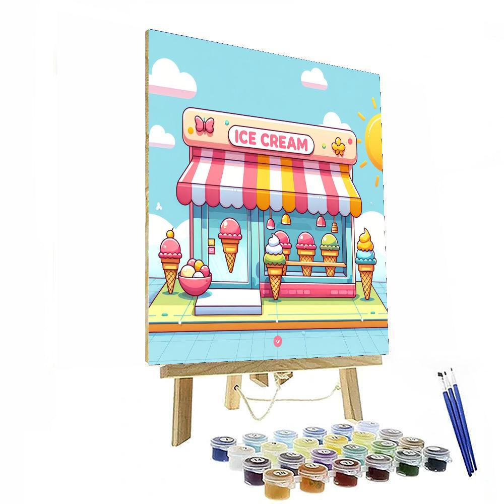 Funky Ice Cream Parlor Paint By Number