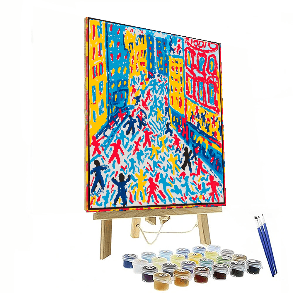 Haring Inspired Vibrant Metropolis  Numbered Painting Kits