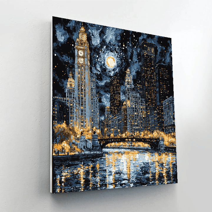 James McNeill Whistler Inspired Monochrome City Pulse  Paint By Number
