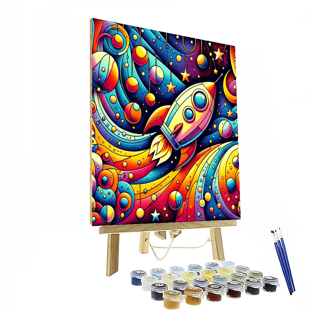 Roaring Rocket Ride Number Painting
