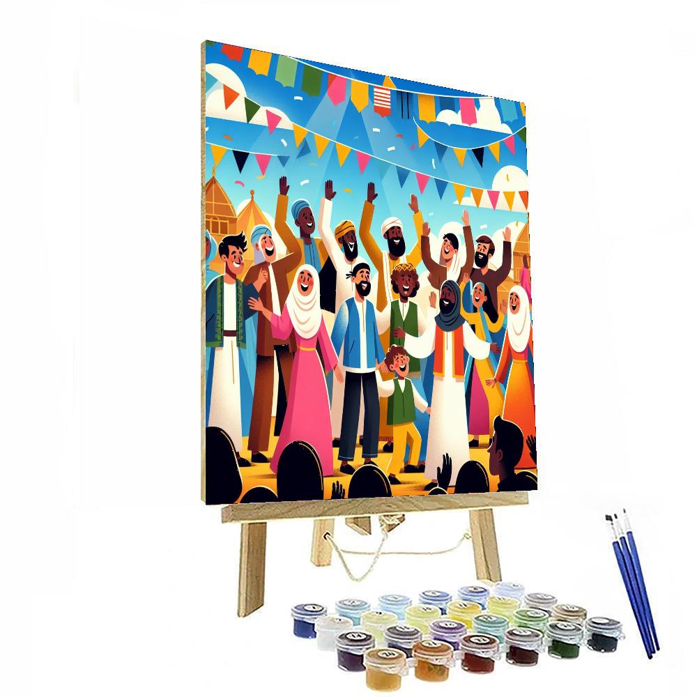 Vibrant Village Celebration Paint By Numbers Art
