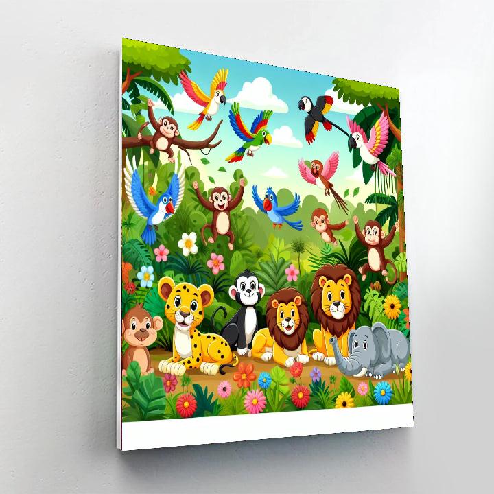 Jungle Safari Scene Paint By Color