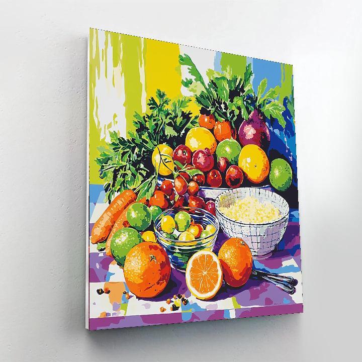 Hockney Inspired Colorful Culinary Delights  Painting By Numbers Kit