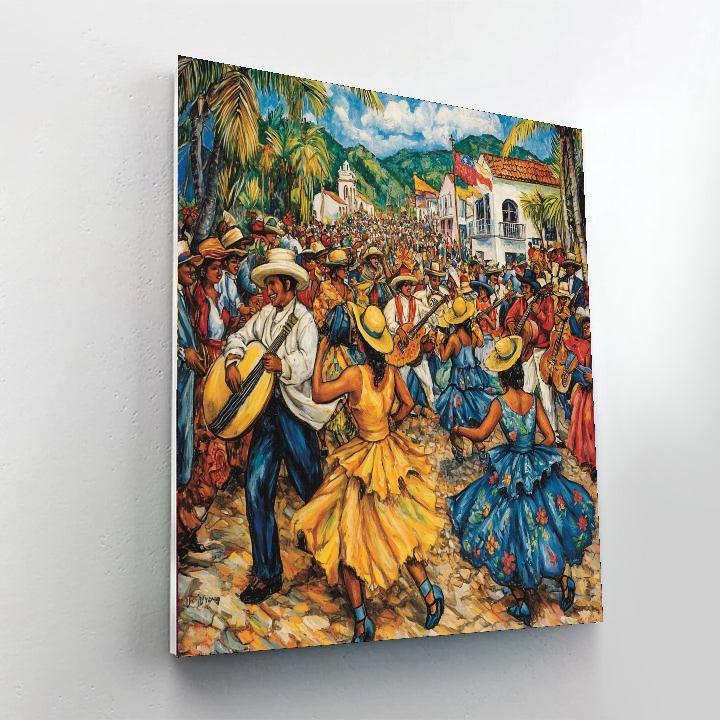 Diego Rivera Inspired Festive Cultural Parade  Paint By Numbers