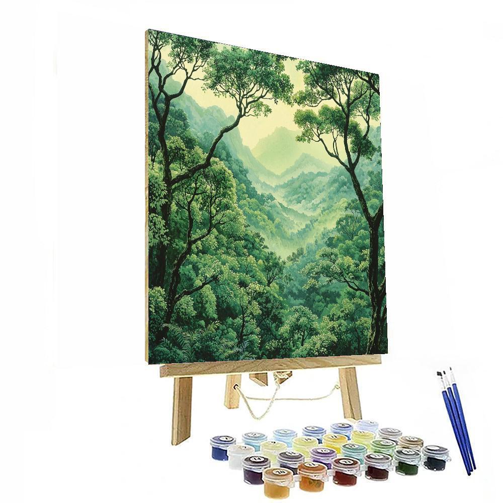 Zhao Mengfu Inspired Harmony Of Forest Canopies  Paint By Color