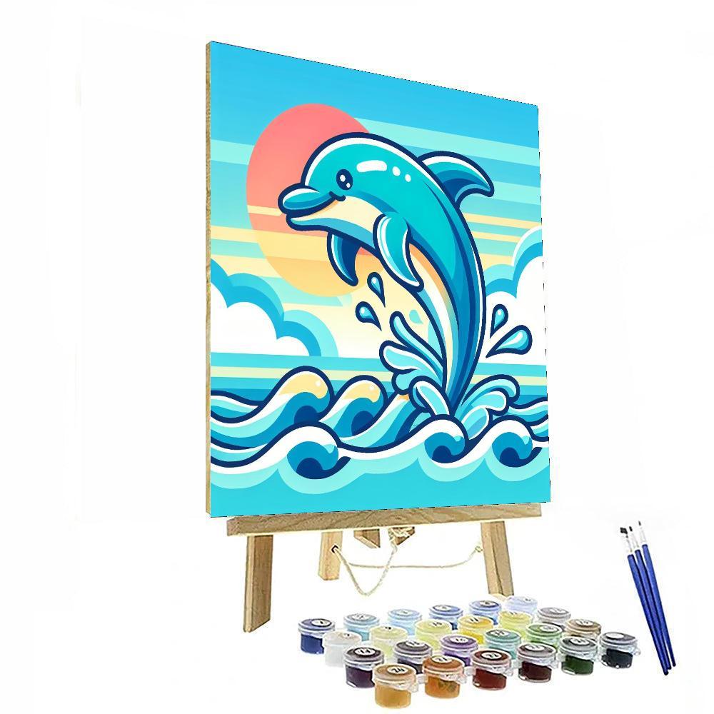 Lively Dolphin Painting Number Kit