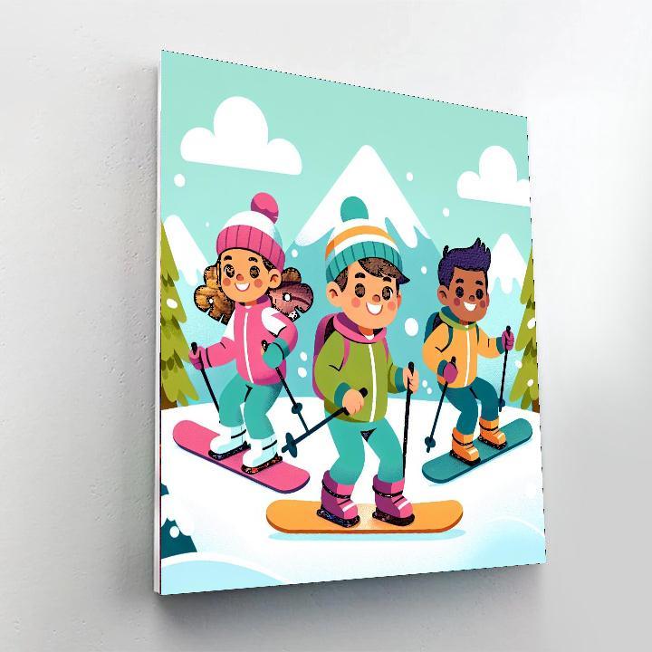 Winter Sports Adventure Number Painting