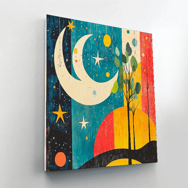 Joan Miró Inspired Cosmic Melody  Paint By Numbers Kits