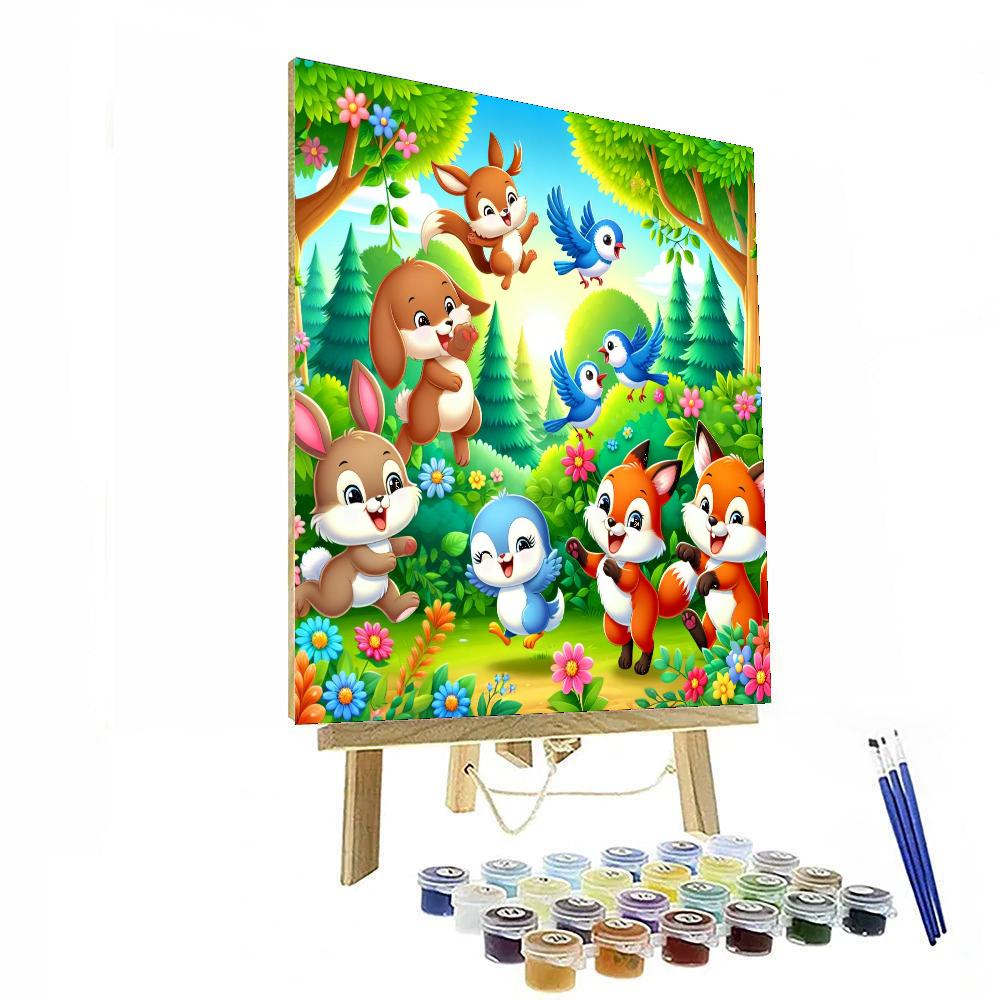 Cuddly Creatures In The Woods DIY Paint By Numbers