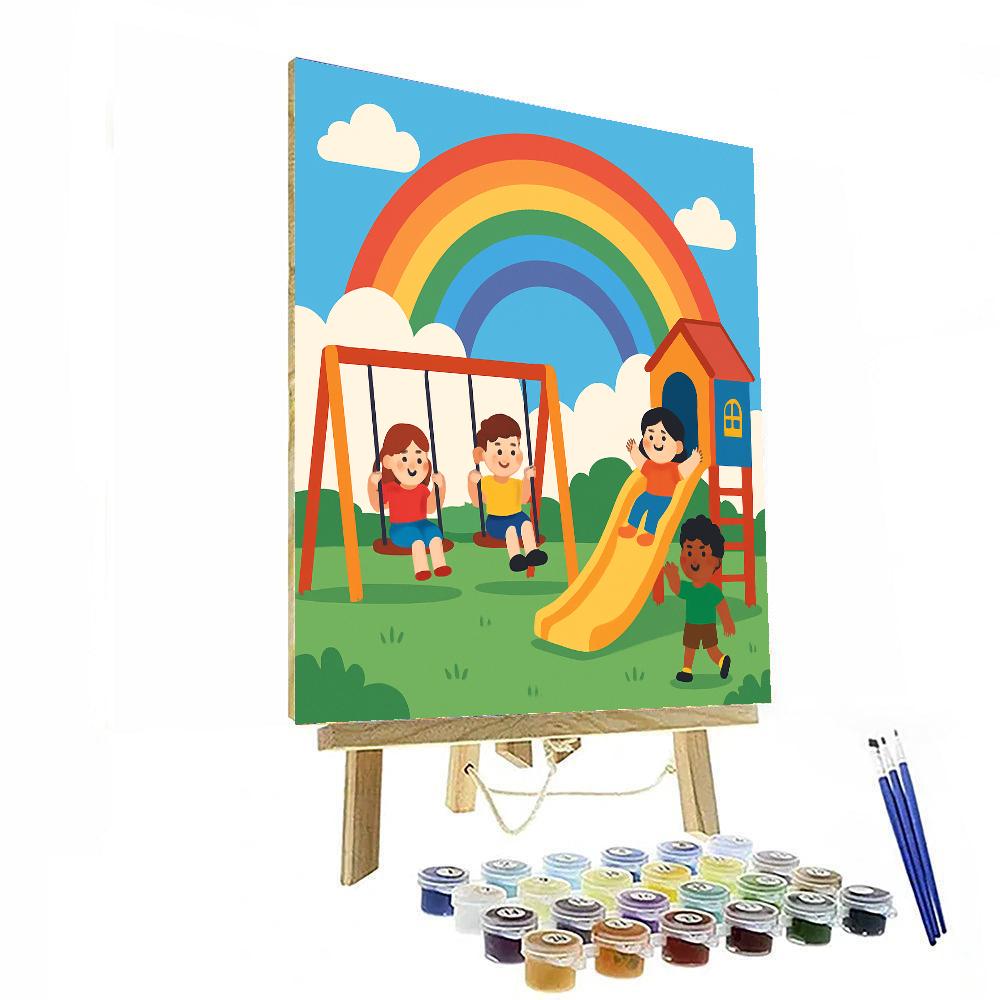 Happy Rainbow Playground DIY Paint By Numbers