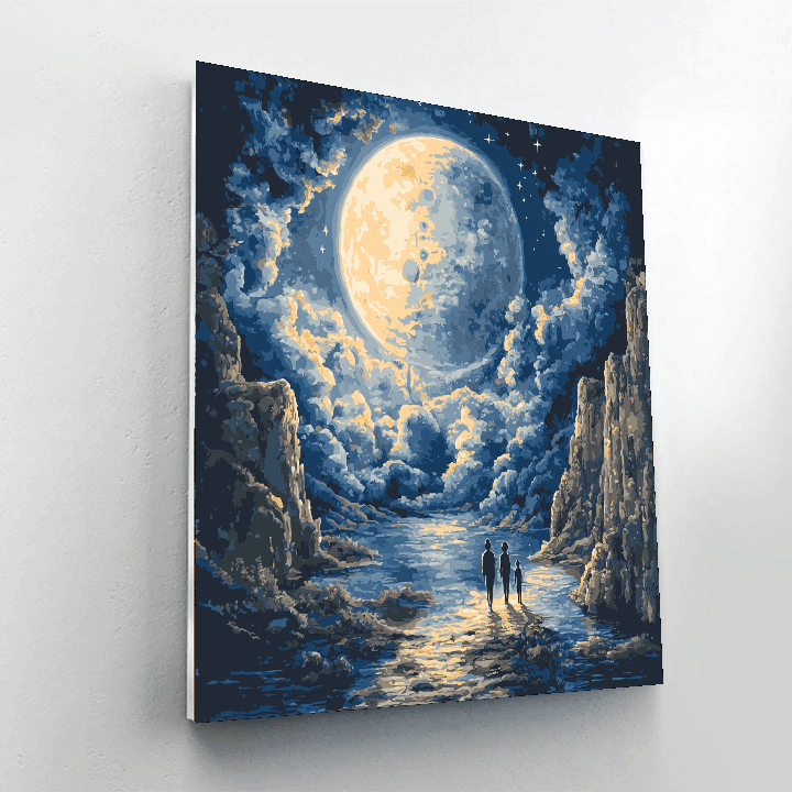René Magritte Inspired Moonlit Mirage  Paint By Numbers